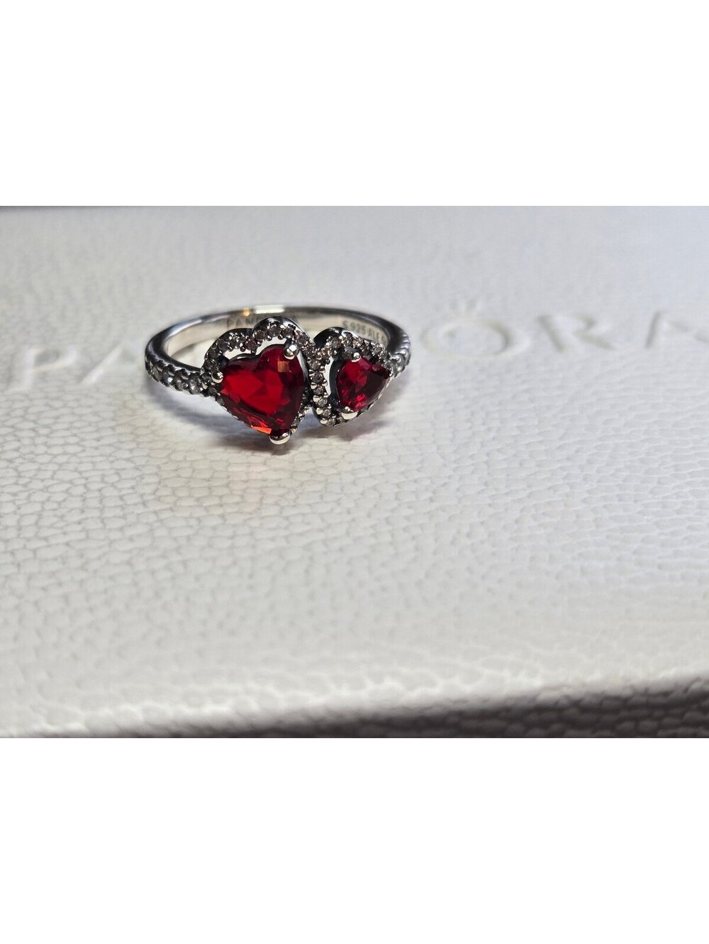 Pandora s925 ale cubic zirconia heart ring